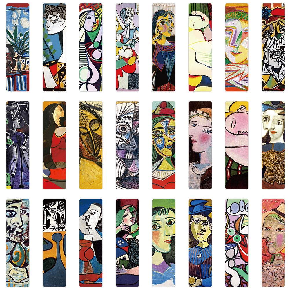 24pcs/pack Picasso Oil Painting Paper Bookmarks reward Netby
