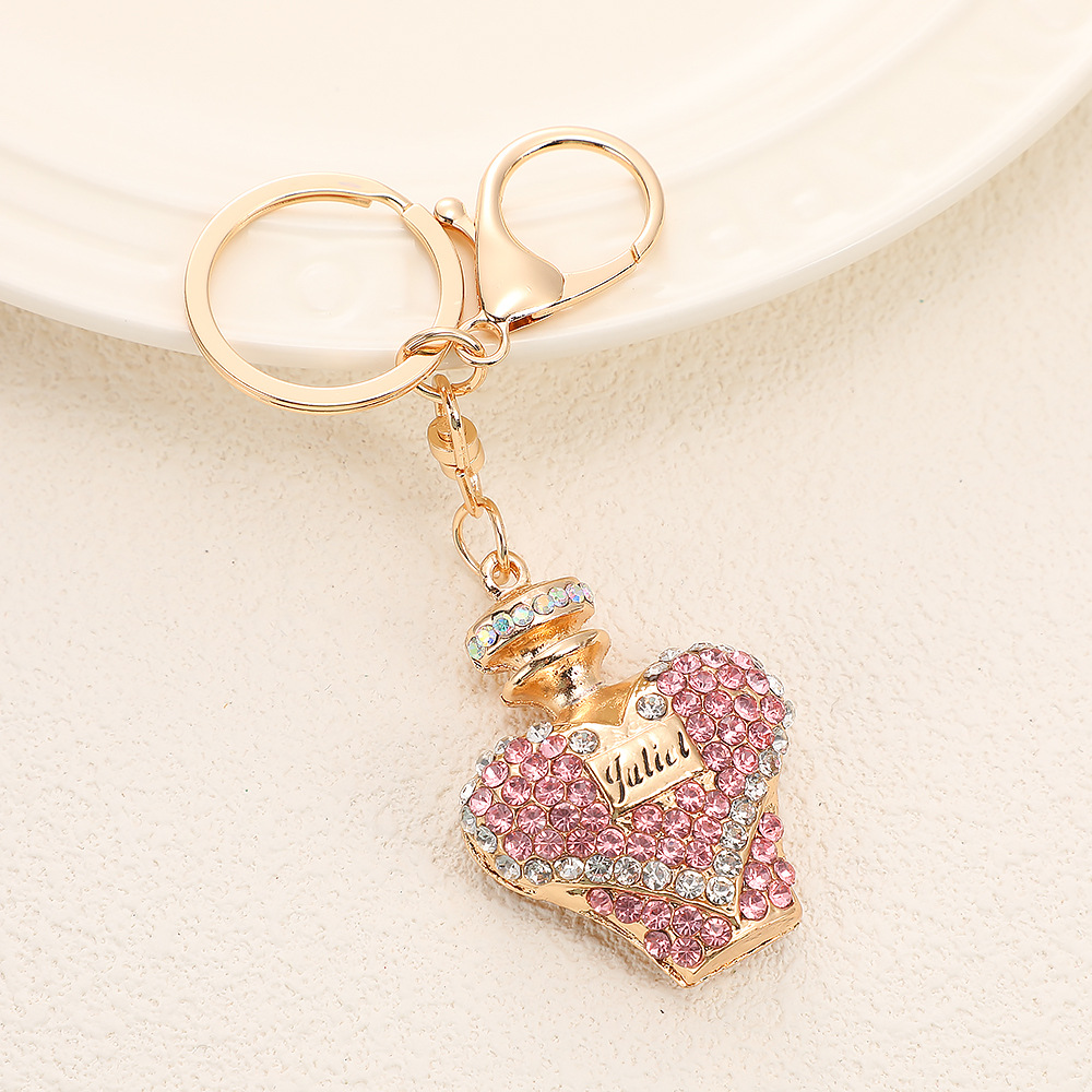 Rhinestone Perfume Bottle Keychain Keyring Netby