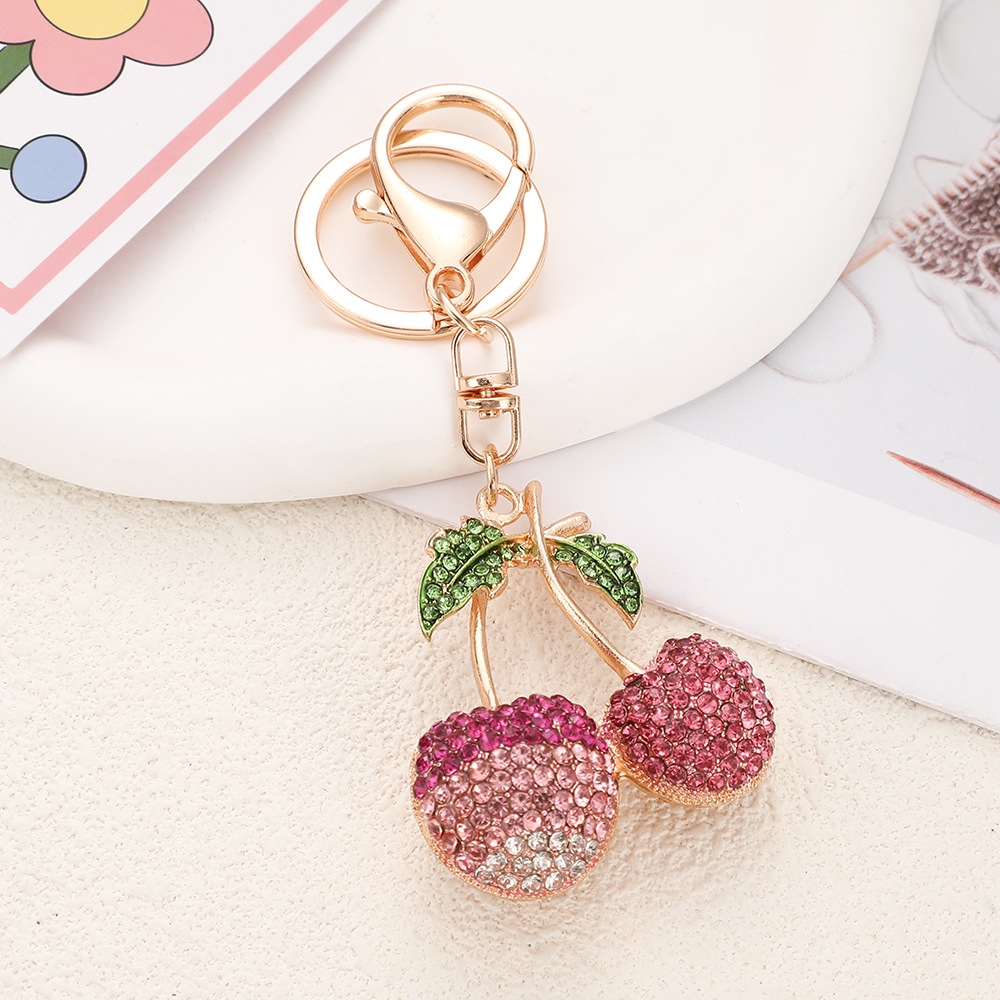 Rhinestone Cherry Keychain Keyring Netby