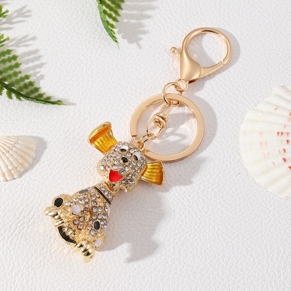Dot Dog Rhinestone Keychain Keyring Netby