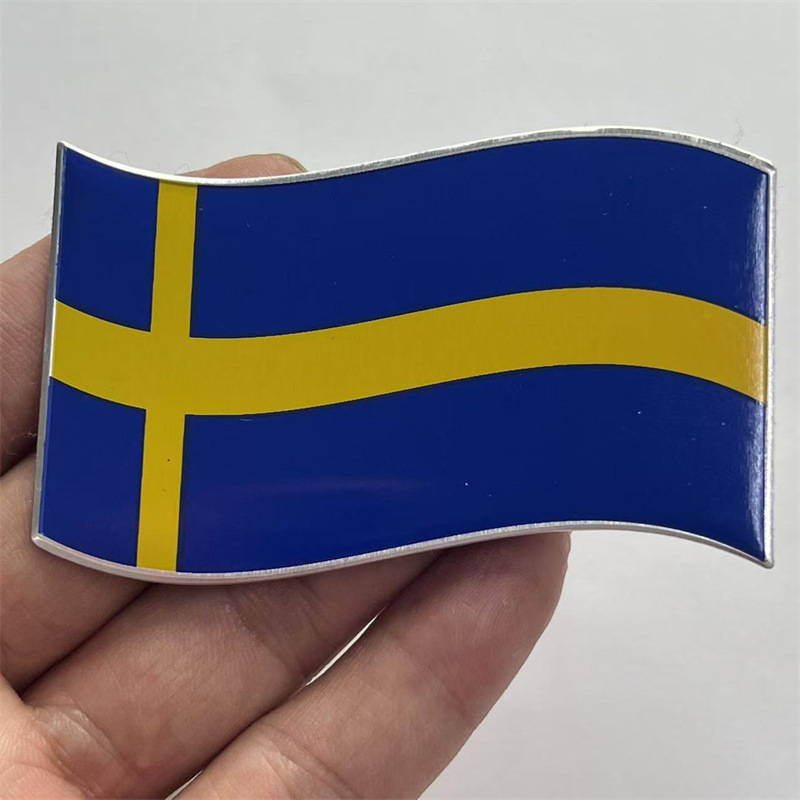 Aluminum Alloy Car Sticker with National Flag of Italy Germany France Japan UK Netby