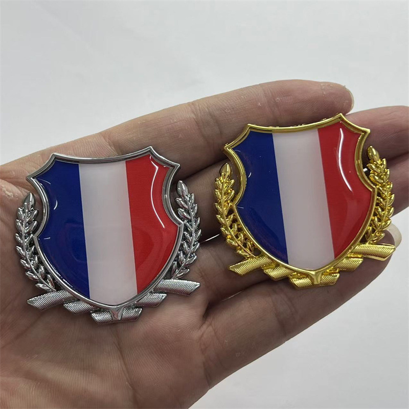 Metal National Flag of France Car Sticker Wheat Netby