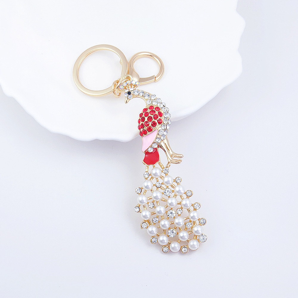 Peacock Rhinestone Keychain Keyring Netby