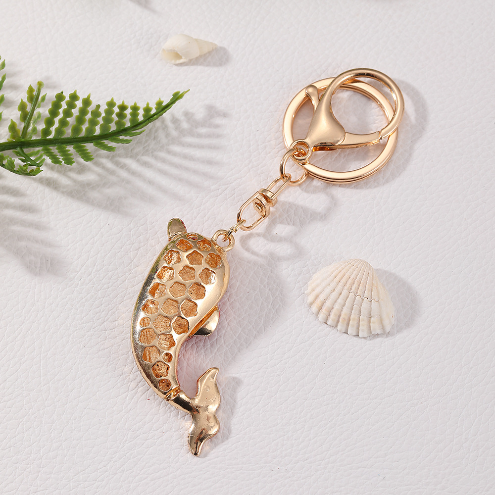 Dolphin Rhinestone Keychain Keyring Netby