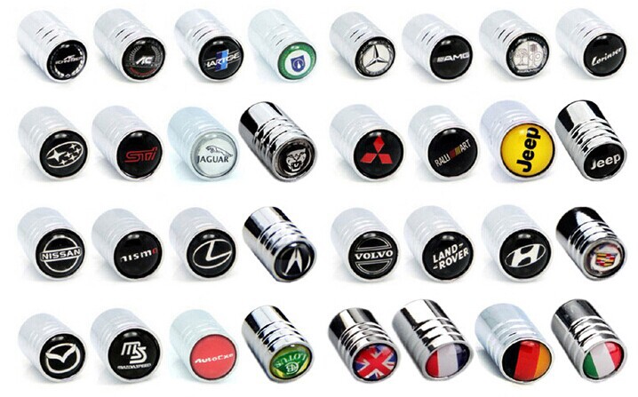 Round Style Metal Car Wheel Tire Valve Cap With Box Anti Dust With Logo Silver Color Netby