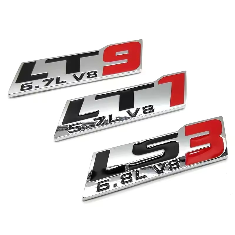 Zinc Alloy Metal Car Emblem Badge LT1 LT9 LS1 LS2 LS3 LS6 LSX V8 5.7L 6.2L 6.8L 7.4L Netby