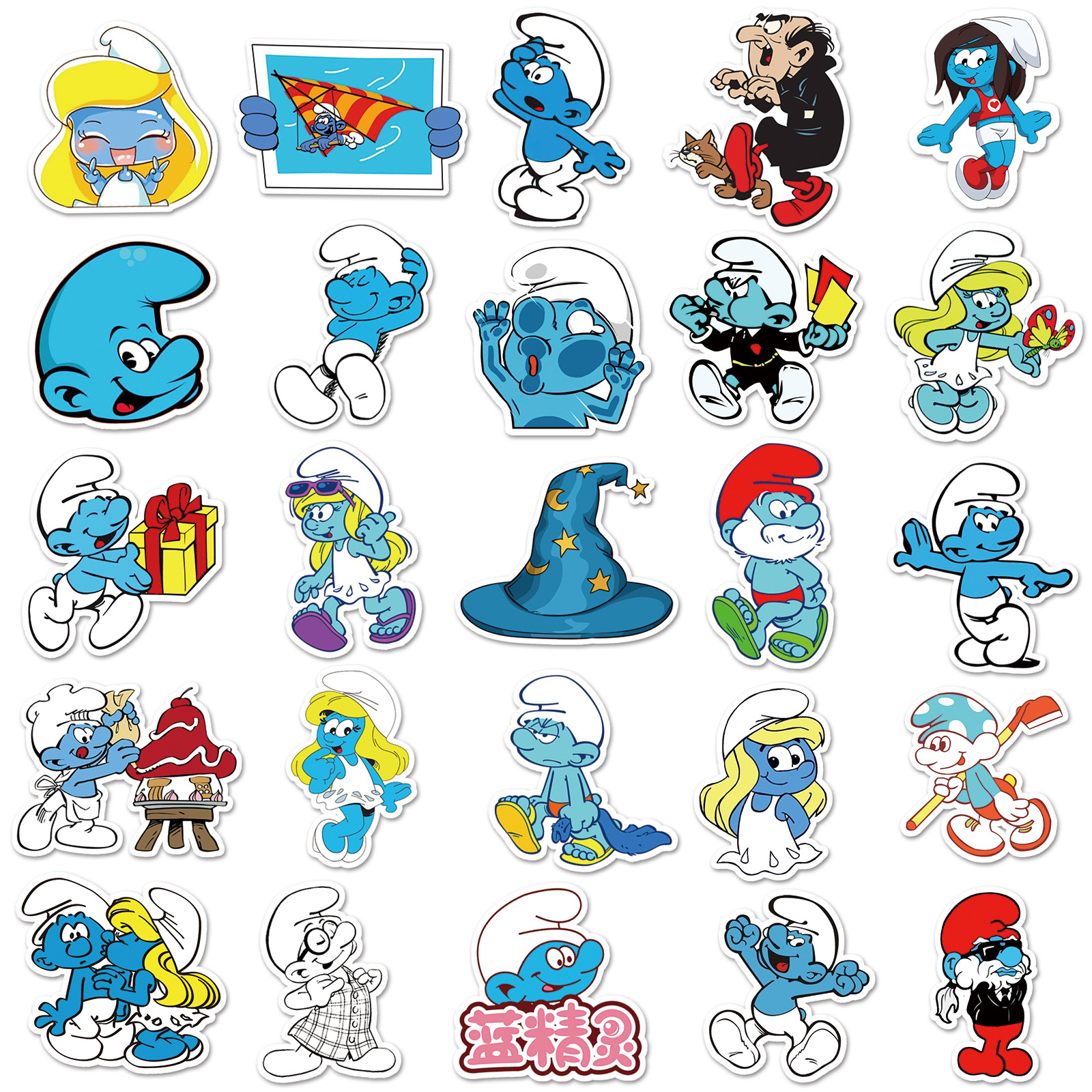 52pcs/lot Animation The Smurfs Car PC Skating Board Motorbike Motorcycle Sticker Netby