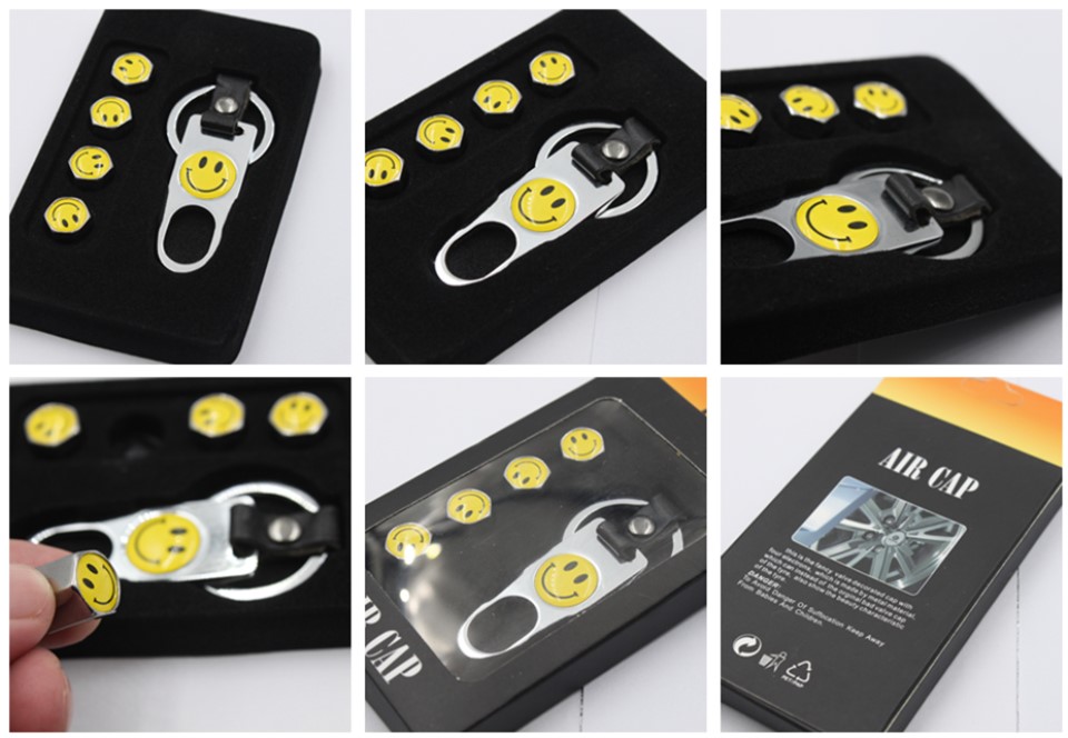 Metal Car Wheel Tire Valve Cap Anti Dust Spanner Wrench With Logo Silver Color Netby