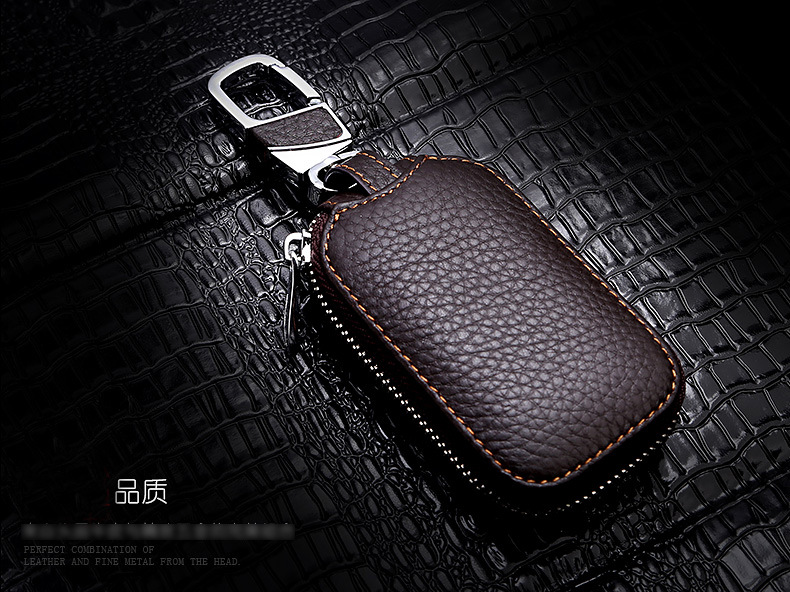 Black Red Brown Color Leather Car Remote Key Wallet for KIA AUDI BENZ BMW BUICK PORSCHE VW VOLVO JAGUAR CHEVROLET FORD Netby