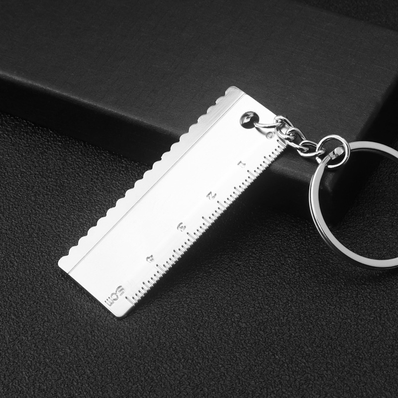 Adjustable Wrench Metal Keychain Ruler Vise Serrated Car Key Ring Pendant Tool Key Netby