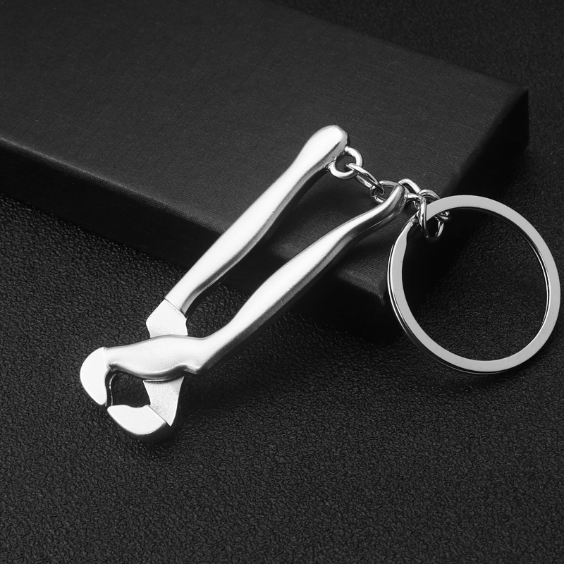 Adjustable Wrench Metal Keychain Ruler Vise Serrated Car Key Ring Pendant Tool Key Netby