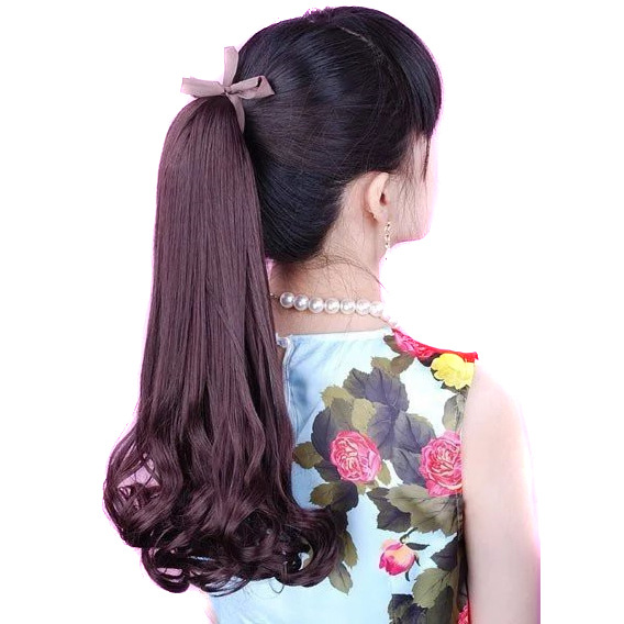 58cm Pear Blossom Tie Style Ponytail High Temperature Synthetic Fiber Wavy WIFLTD