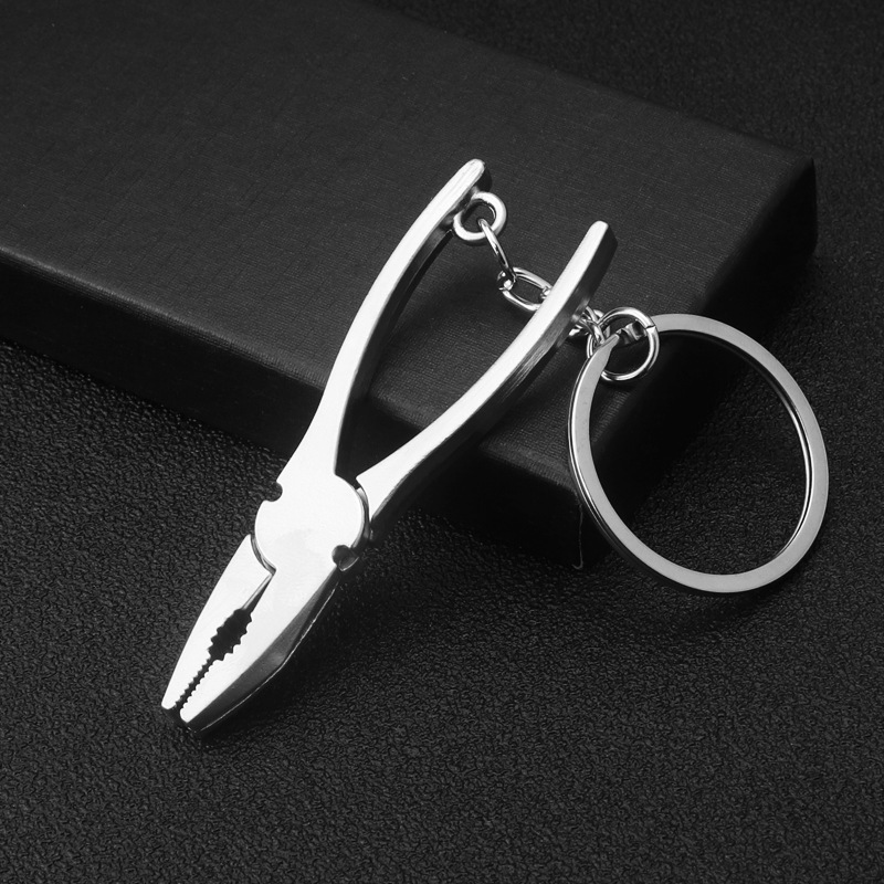 Adjustable Wrench Metal Keychain Ruler Vise Serrated Car Key Ring Pendant Tool Key Netby