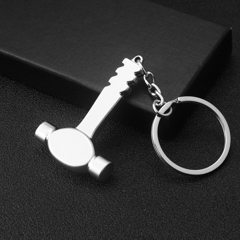 Adjustable Wrench Metal Keychain Ruler Vise Serrated Car Key Ring Pendant Tool Key Netby