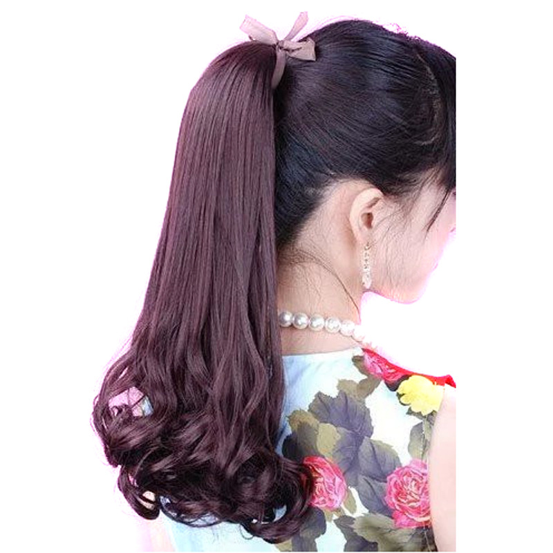58cm Pear Blossom Tie Style Ponytail High Temperature Synthetic Fiber Wavy WIFLTD