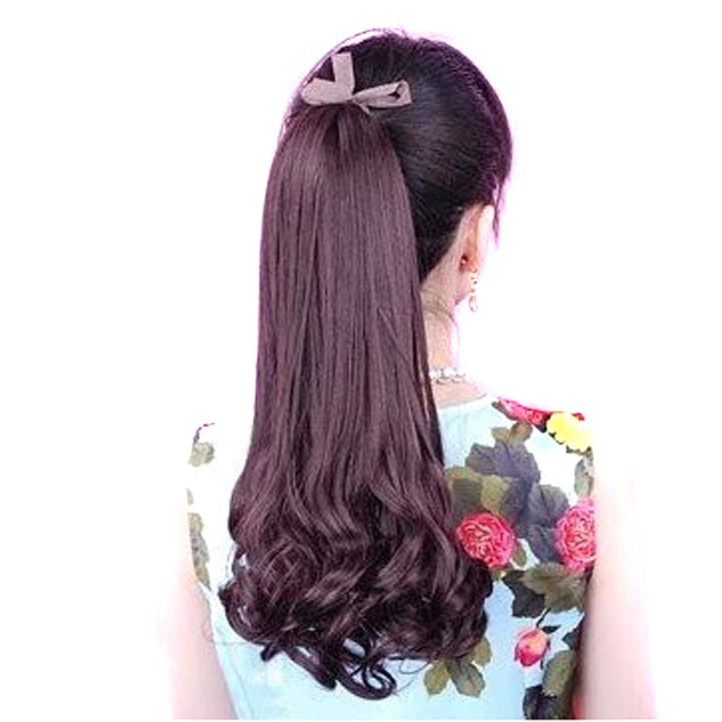 58cm Pear Blossom Tie Style Ponytail High Temperature Synthetic Fiber Wavy WIFLTD