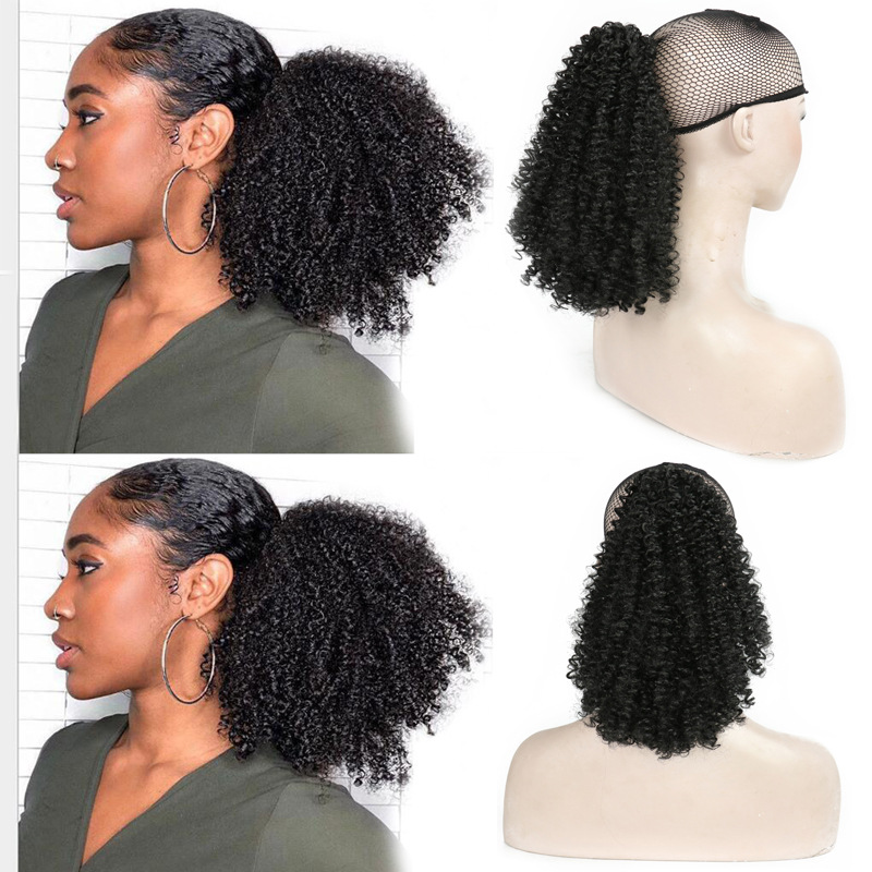 Synthetic Afro Kinky Curly Curl Ponytail 25cm High Temperature Fiber WIGLTD