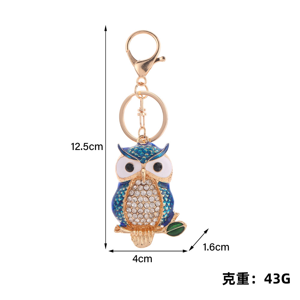 Rhinestone Owl Keychain Keyring Netby