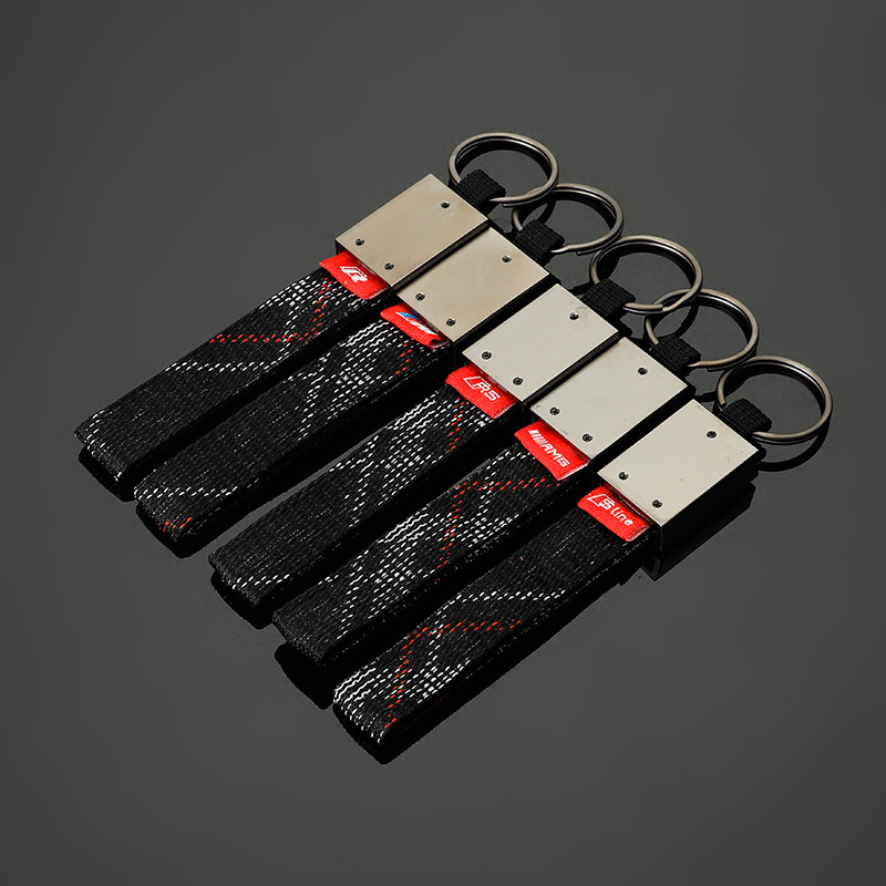 Kintting Car Logo Keychain Keyring Keyfob for BMW M Benz AMG Audi RS Sline VW Volkswagen RLINE Netby