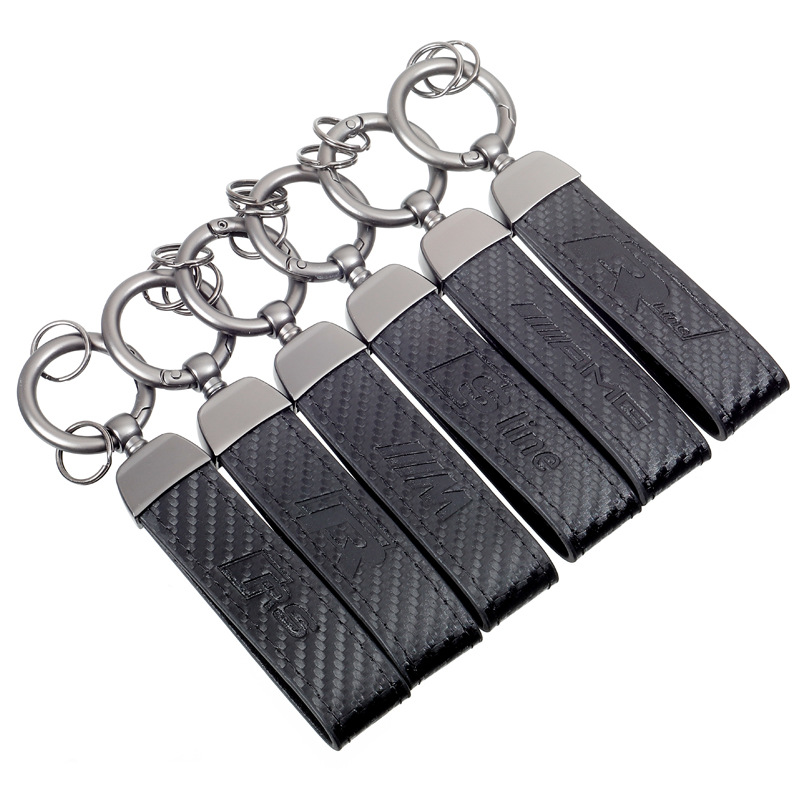 Leather Car Logo Keychain Keyring Keyfob for Audi Sline Benz AMG BMW M Netby