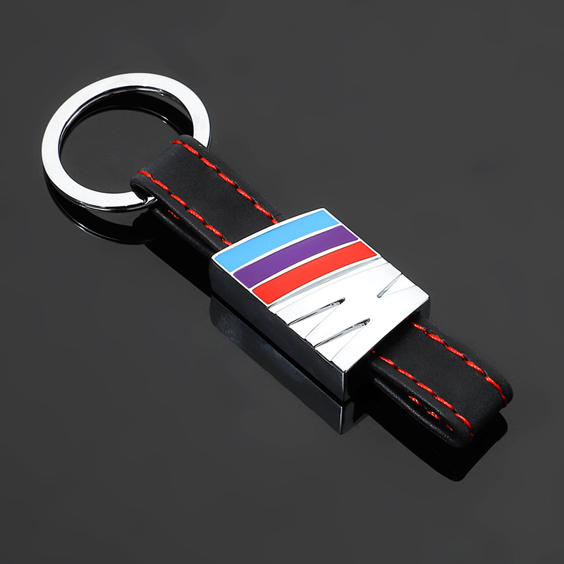 Metal & Leather Car Logo Keychain Keyring Keyfob for BMW M Power Motorsports Netby