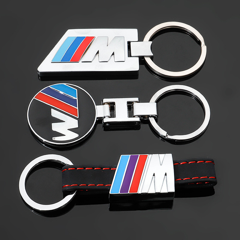 Metal & Leather Car Logo Keychain Keyring Keyfob for BMW M Power Motorsports Netby