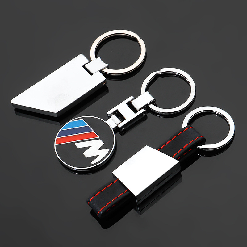 Metal & Leather Car Logo Keychain Keyring Keyfob for BMW M Power Motorsports Netby