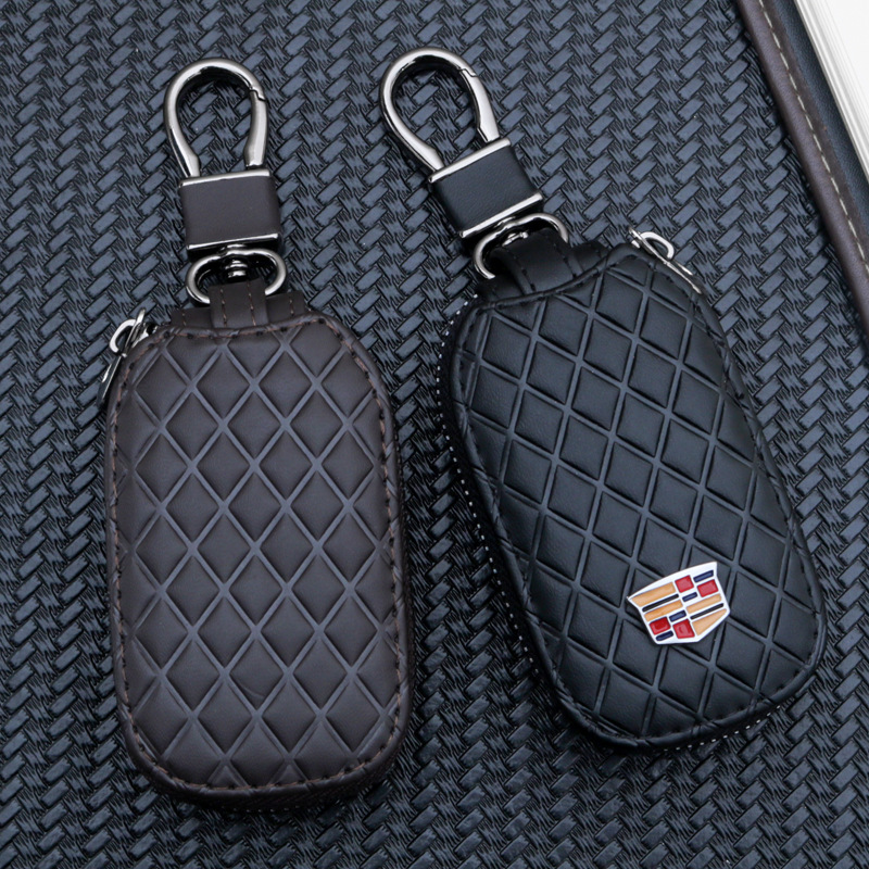 Black Brown Coffee Color Leather Car Remote Key Wallet for KIA AUDI BENZ BMW BUICK PORSCHE VW VOLVO JAGUAR CHEVROLET FORD Diamond Shape Netby