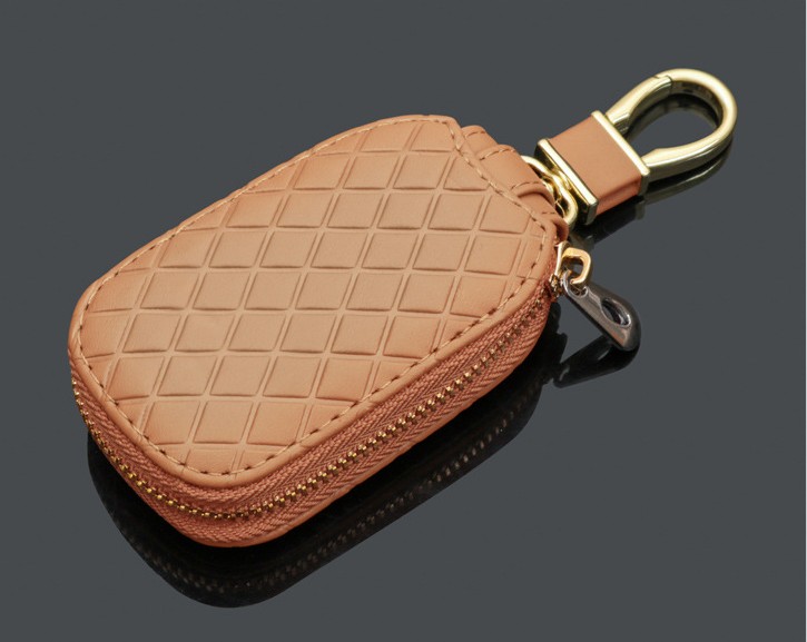 Black Brown Coffee Color Leather Car Remote Key Wallet for KIA AUDI BENZ BMW BUICK PORSCHE VW VOLVO JAGUAR CHEVROLET FORD Diamond Shape Netby