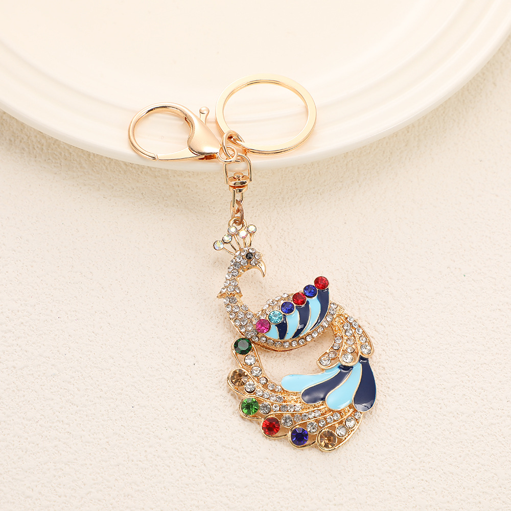 Rhinestone Peacock Keychain Keyring Netby