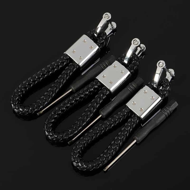 Knitting D Buckle Car Logo Keychain Keyring Keyfob for BMW M Benz AMG Audi Sline Netby