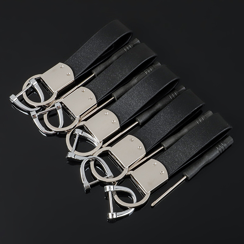 Leather Belt Car Logo Keychain Keyring Keyfob for Audi Sline RS Benz AMG BMW M Volkswagen VW R RLINE Netby