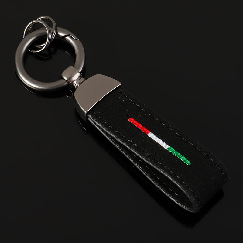 Alcantara National Flag Car Logo Keychain Keyring Keyfob for Italy Germany France BMW Netby