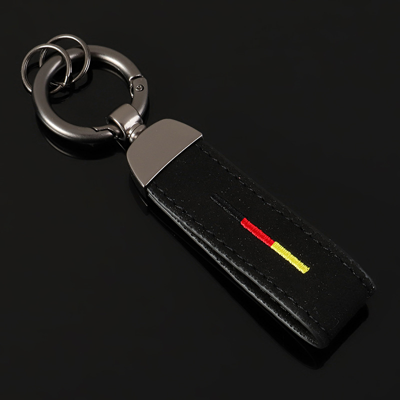Alcantara National Flag Car Logo Keychain Keyring Keyfob for Italy Germany France BMW Netby