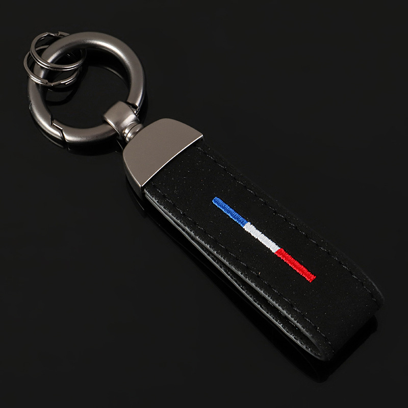 Alcantara National Flag Car Logo Keychain Keyring Keyfob for Italy Germany France BMW Netby