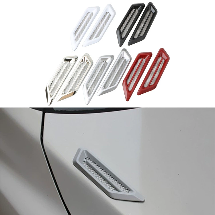 ABS Car Side Styling Shark Gills Air Vent Black White Silver Chrome Carbon Color Netby