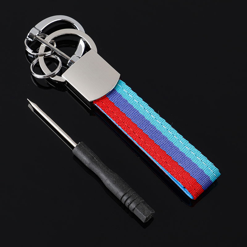 3 Strip Car Keychain Keyring Keyfob Gift for Customer Germany Italy National Flag Netby