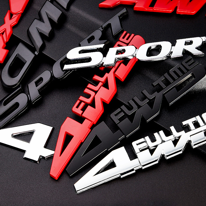 Metal 4X4 AWD SPORT 4WD FULL TIME Car Sticker for Off Road Car Netby