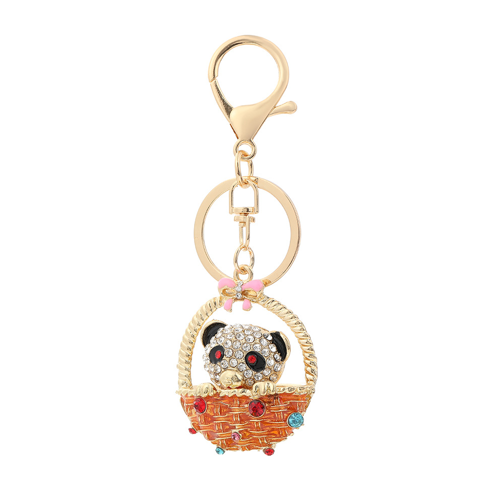 Rhinestone Basket Bear Keychain Keyring Netby