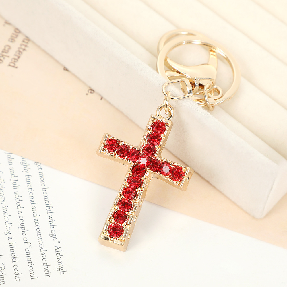 Rhinestone Cross Keychain Keyring Netby