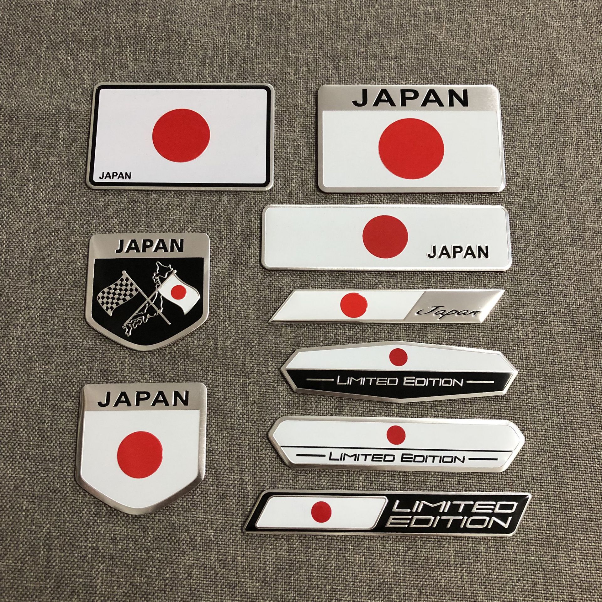 Aluminum Alloy Japan National Flag Car Sticker LIMITED EDITION Netby