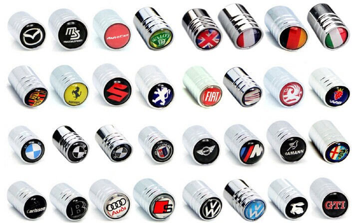 Round Style Metal Car Wheel Tire Valve Cap With Box Anti Dust With Logo Silver Color Netby