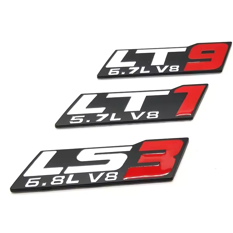 Zinc Alloy Metal Car Emblem Badge LT1 LT9 LS1 LS2 LS3 LS6 LSX V8 5.7L 6.2L 6.8L 7.4L Netby