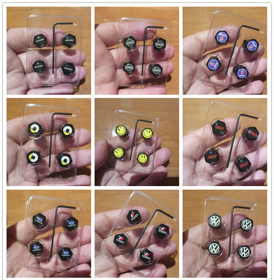 Metal Car Wheel Tire Valve Cap Anti Dust Theft With Logo Black Color Netby