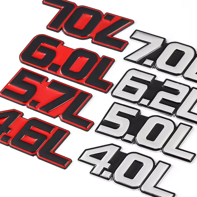 Zinc Alloy Metal Car Emblem Badge 4.0L 4.6L 5.0L 5.7L 6.0L 6.2L 6.4L 7.0L Netby