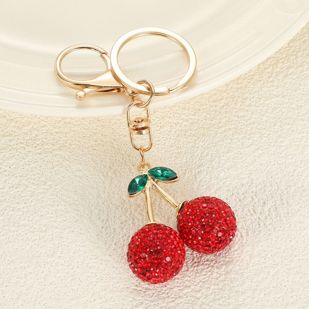 Cherry Rhinestone Keychain Keyring Netby
