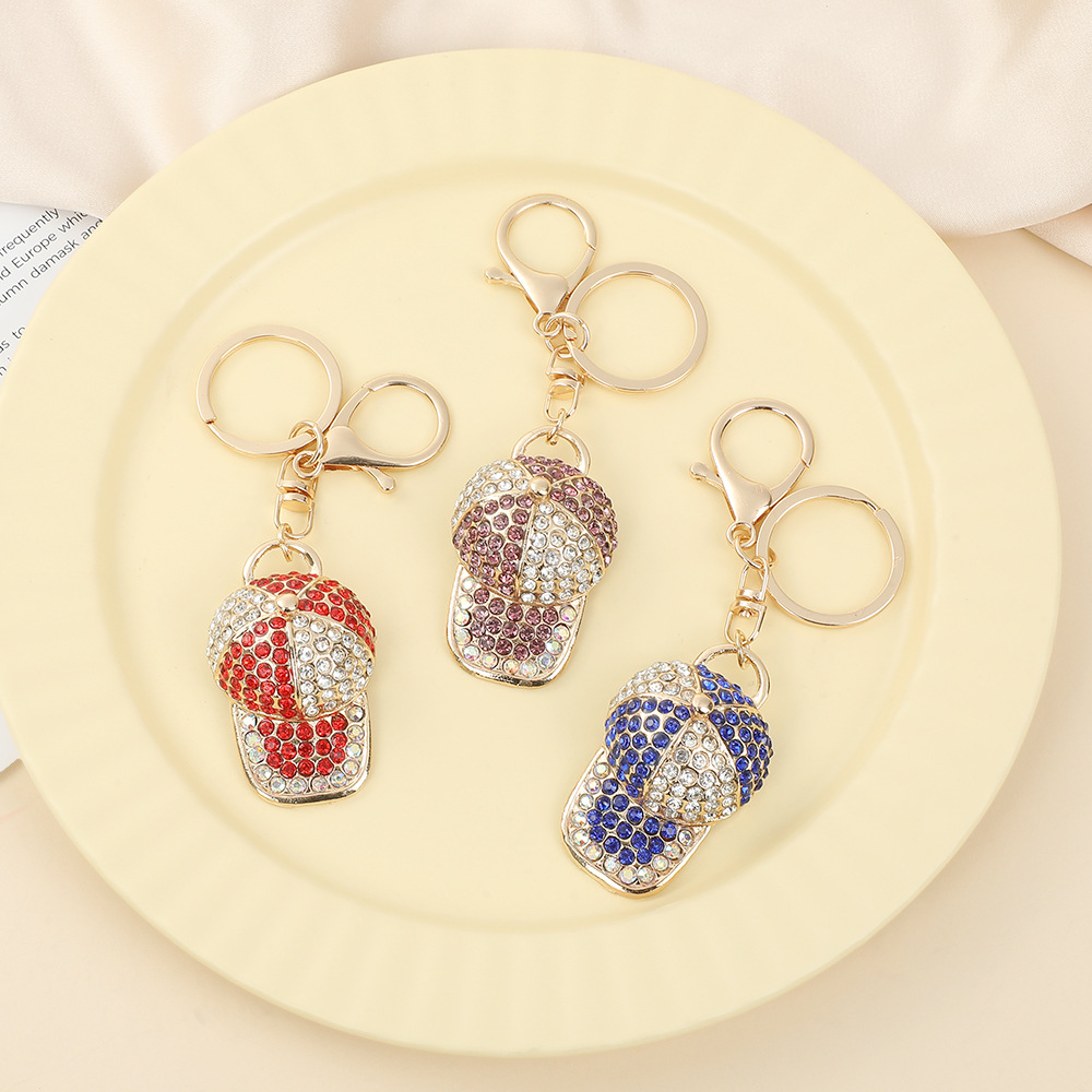 Rhinestone Baseball Hat Keychain Keyring Netby