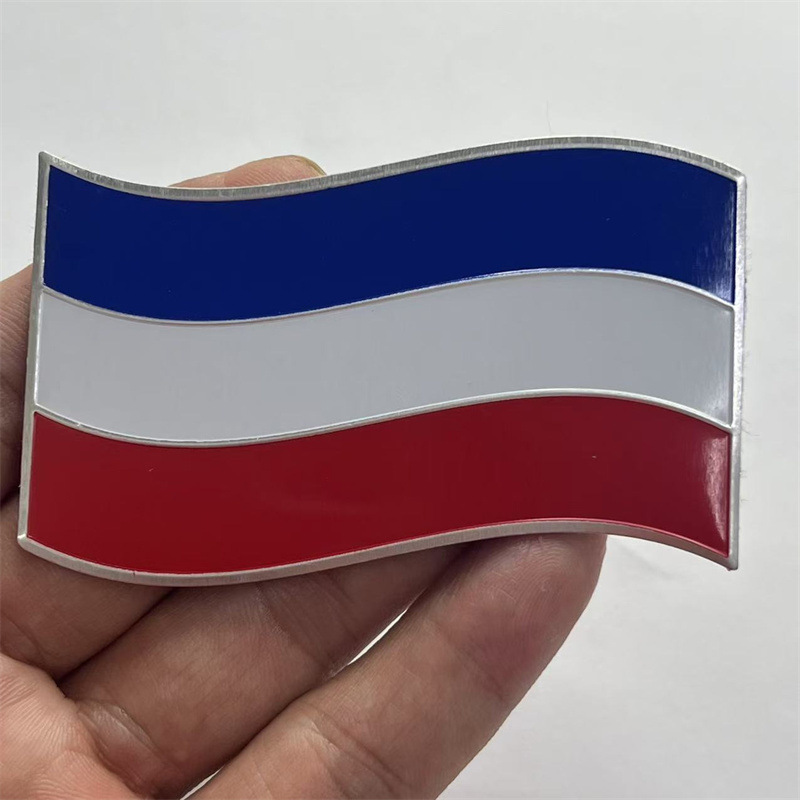 Aluminum Alloy Car Sticker with National Flag of Italy Germany France Japan UK Netby