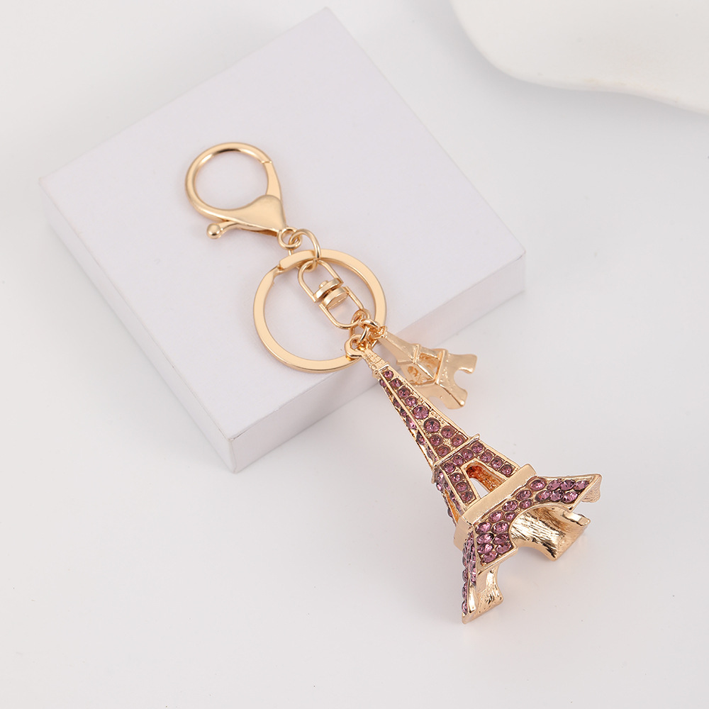 Rhinestone Eiffel Tower Keychain Keyring Netby