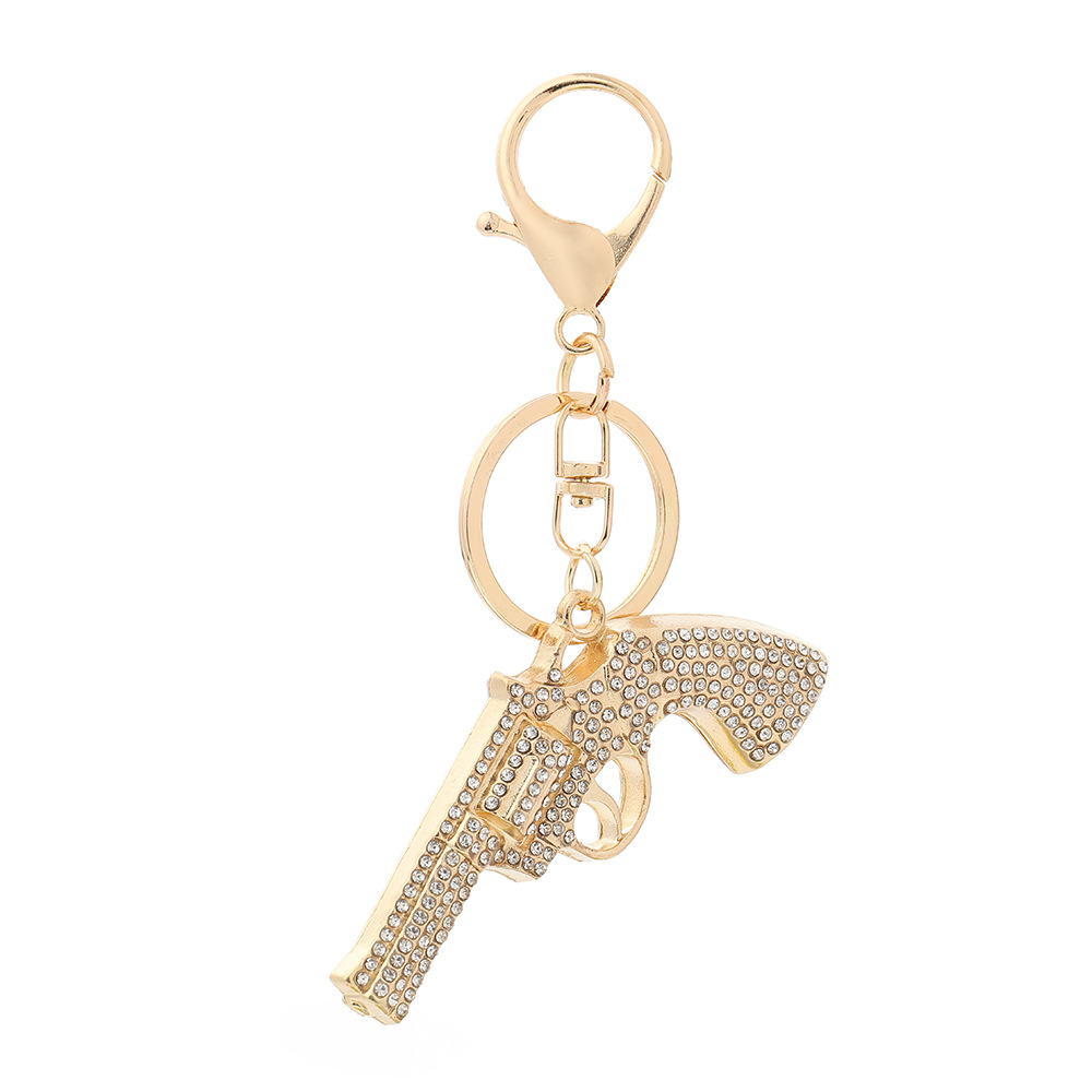 Rhinestone Pistol Gun Keychain Keyring Netby